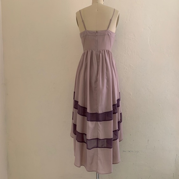 Lavender High Low Striped Dress - Picture 7 of 11